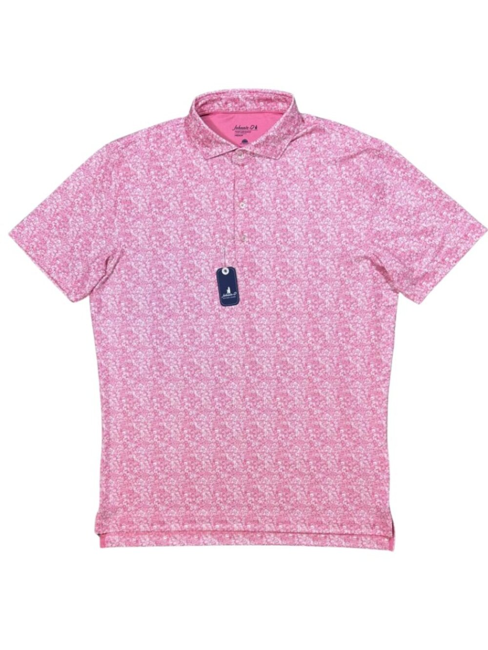 Johnnie-O Azalea Pink Wildflower Performance Jersey Polo Floral Golf NWT M